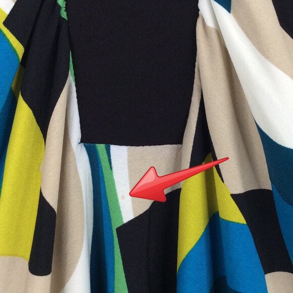 Alfani Geometric Stretch Womens 2X Dress Notch Neck Cap Sleeve Sheath Bodycon - Picture 5 of 8